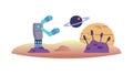 Robotic Space Hand: Planetary Interaction Cosmic Tech, vector design Generative AI Royalty Free Stock Photo