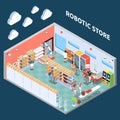 Robotic Store Isometric Composition