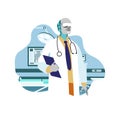 Robotic Surgeon, Doctor Flat Vector Illustration