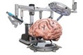 Robotic surgery of the brain concept, 3D rendering Royalty Free Stock Photo