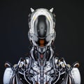 Stylish silver cyborg, 3d illustration