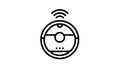 robotic vaccum cleaner line icon animation