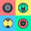 Robotic vacuum cleaner flat design.