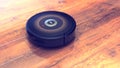 Robotic vacuum cleaner .smart cleaning technology isolated. 3d illustration