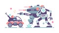 Robotic Warfare Autonomous Combat, Future Military Tech Icon, vector design Generative AI Royalty Free Stock Photo