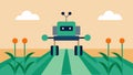 Robotic Weeding A robot autonomous weeder in a field equipped with AI vision systems detecting and removing weeds while