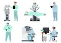 Robotical surgery in medical, surgical operation, biomedical technology Royalty Free Stock Photo