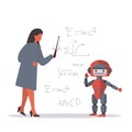 Roboticist concept. Machine learning, robotic engineering and constructing
