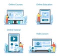 Roboticist online service or platform set. Robotic engineering and constructing