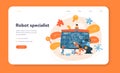 Roboticist web banner or landing page. Robotic engineering Royalty Free Stock Photo
