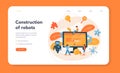 Roboticist web banner or landing page. Robotic engineering Royalty Free Stock Photo