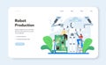 Roboticist web banner or landing page. Robotic engineering and constructing. Royalty Free Stock Photo
