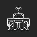 Robotics in agriculture chalk white icon on black background