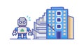 Robotics in Architecture Icon, Automated Building Solutions, vector design Generative AI Royalty Free Stock Photo