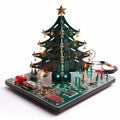robotics arduino soldering kit modern christmas tree with lights , generated by AI