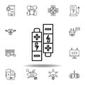 Robotics batteries outline icon. set of robotics illustration icons. signs, symbols can be used for web, logo, mobile app, UI, UX Royalty Free Stock Photo