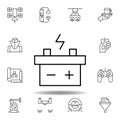 Robotics battery outline icon. set of robotics illustration icons. signs, symbols can be used for web, logo, mobile app, UI, UX Royalty Free Stock Photo