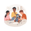 Robotics club isolated cartoon vector illustration.