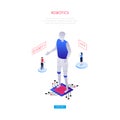 Robotics concept - modern isometric vector web banner