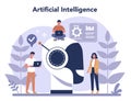 Robotics concept. Robot engineering and programming. Idea of artificial Royalty Free Stock Photo