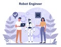 Robotics concept. Robot engineering and programming. Idea of artificial Royalty Free Stock Photo