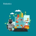 Robotics concept vector flat style design illustration Royalty Free Stock Photo