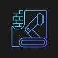 Robotics in concrete works gradient vector icon for dark theme