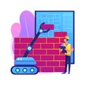 Robotics construction abstract concept vector illustration.