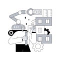 Robotics construction abstract concept vector illustration.