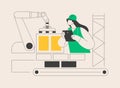 Robotics construction abstract concept vector illustration.