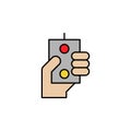 Robotics control robot hand outline icon. Signs and symbols can be used for web, logo, mobile app, UI, UX on white