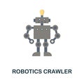 Robotics Crawler flat icon. Colored sign from robotics engineering collection. Creative Robotics Crawler icon Royalty Free Stock Photo