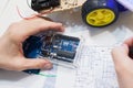 Robotics creation with arduino uno microcontroller