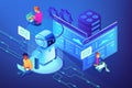 Robotics developer concept vector isometric illustration. Royalty Free Stock Photo