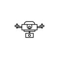 Robotics drone outline icon. Signs and symbols can be used for web, logo, mobile app, UI, UX