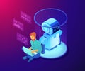 Robot software concept vector isometric illustration.