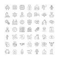 Robotics engineering linear icons, signs, symbols vector line illustration set Royalty Free Stock Photo