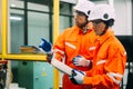 Robotics engineers team discussing and solving problems Royalty Free Stock Photo