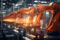 Robotics factory modern futurism background
