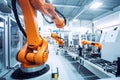 robotics factory, where machines and robots work together to produce high-tech products