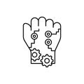 Robotics hand Line Vector icon which can easily modify or edit Royalty Free Stock Photo