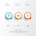 Robotics Icons Set. Collection Of Hive Pattern, Atomic Cpu, Mainframe And Other Elements. Also Includes Symbols Such As