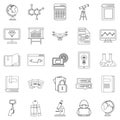 Robotics icons set, outline style