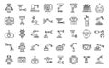 Robotics icons set outline vector. Smart tech Royalty Free Stock Photo