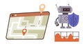 Robotics Integration in Navigation and Data Protection with AI Analytics Royalty Free Stock Photo