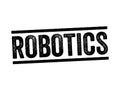 Robotics is an interdisciplinary branch of computer science and engineering, text stamp concept background