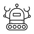 Robotics line icon, robot pictogram, mechanical