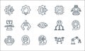 Robotics line icons. linear set. quality vector line set such as robot arm, artificial intelligence, robot, drone, artificial Royalty Free Stock Photo