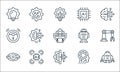 Robotics line icons. linear set. quality vector line set such as robot, brain, vision, artificial intelligence, artificial