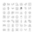 Robotics linear icons, signs, symbols vector line illustration set Royalty Free Stock Photo